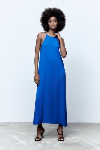 ZARA Vestido midi fluido oferta