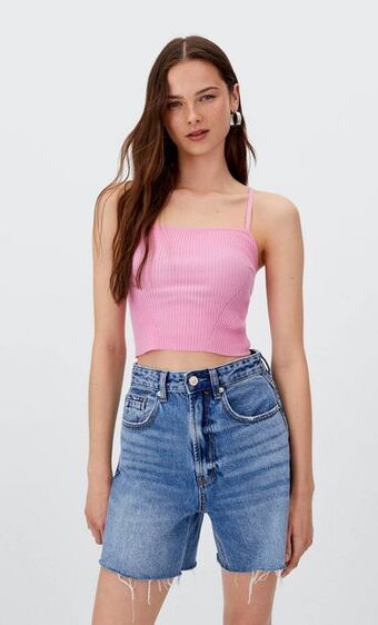 Stradivarius Short denim longline oferta
