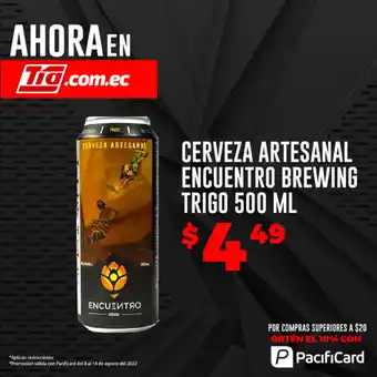 Tia Cerveza Artesanal Encuentro Brewing Trigo 500 ml oferta