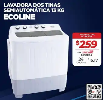 Tia Ecoline lavadora dos tinas semiautomática 13 kg oferta