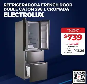Tia Electrolux refrigeradora french door doble cajón 298 l cromada oferta