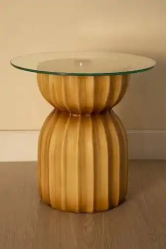 De Prati Mesa auxiliar de cerámica y vidrio tahua oferta