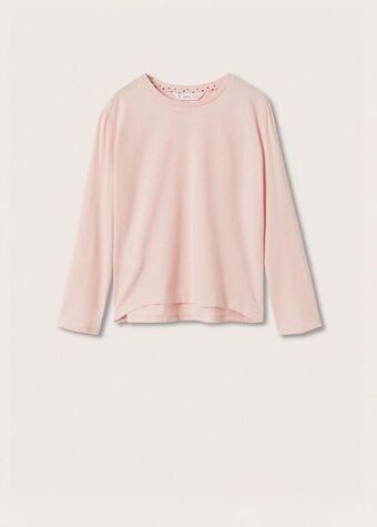 Mango Camiseta algodón manga larga oferta