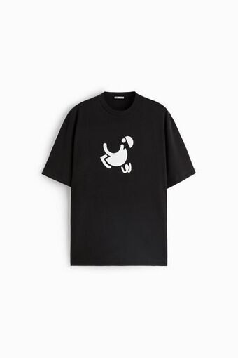 ZARA Camiseta estampado abstracto oferta