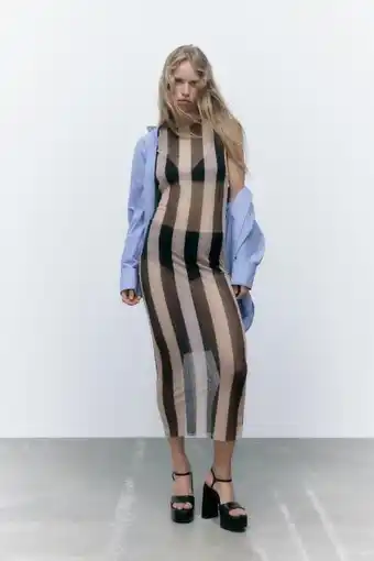 ZARA Vestido tul rayas oferta