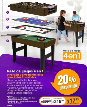 TVentas Mesa de Juegos 4 en 1 oferta