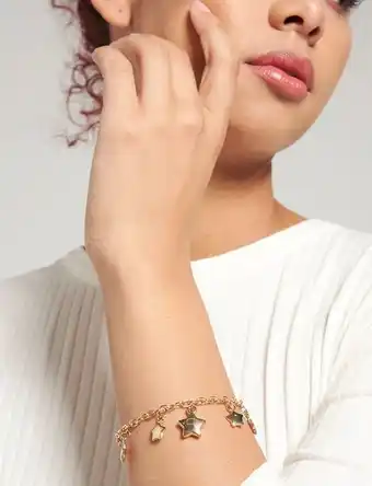 Moda RM Pulsera dorada dijes estrellas oferta