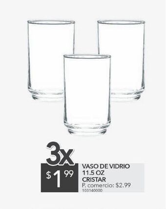 Tia Vaso de vidrio 11,5oz cristar oferta