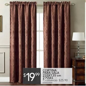 Cortina para sala 220x135cm 2 pzas