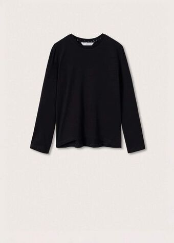 Mango Camiseta algodón manga larga oferta