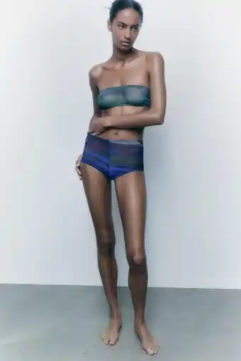 ZARA Top bandeau tul estampado oferta