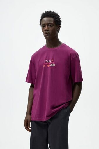 ZARA Camiseta estampado combinado oferta