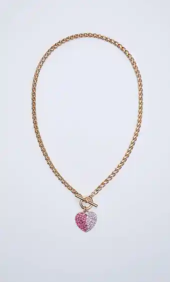 Stradivarius Collar corazón cristales color oferta