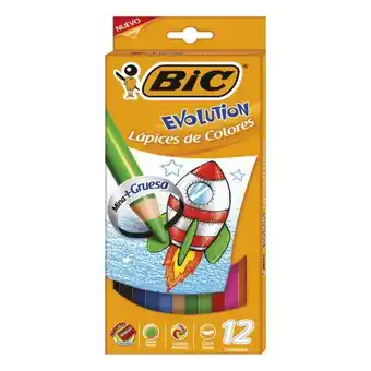 Lápices de colores bic evolution 12 piezas