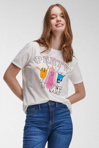 Koaj Camiseta con estampado en frente, de hora de aventura. oferta
