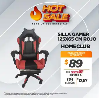 Tia Home Club Silla Gamer 125 x 65 cm Rojo oferta