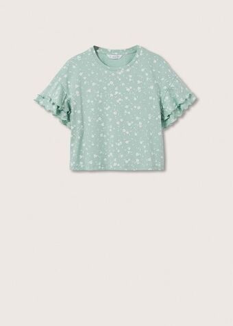 Mango Camiseta manga volante oferta