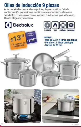 TVentas Electrolux Ollas de Inducción 9 Piezas oferta