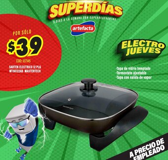 Artefacta Sarten Electrico 12 PLG MTSK122AB Mastertech oferta