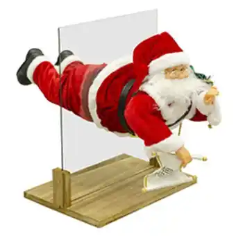 Santa volando con movimiento música y luz 66cm