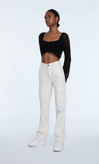 Stradivarius Pantalón cargo straight oferta