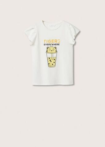 Mango Camiseta estampado lentejuelas oferta