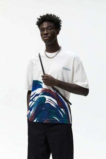 ZARA Camiseta estampado combinado oferta