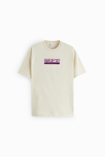 ZARA Camiseta estampado combinado oferta