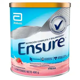 Farmacias Medicity Ensure polvo fresa lata con 400 g oferta