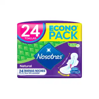 Akí Econopack nosotras toallas higiénicas buenas noches x 24 u oferta