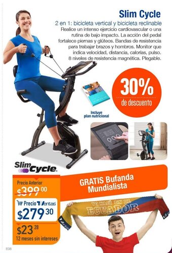 TVentas Slim Cycle 2 en 1 bicicleta vertical y bicicleta reclinable oferta