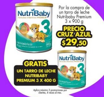Farmacias Cruz Azul Nutribaby Premium 3 x 900g oferta