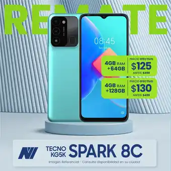 Novicompu Tecno Spark 8C KG5K 4GB RAM + 64 GB oferta