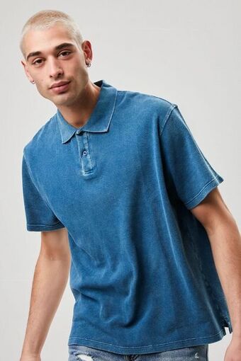 Oil wash polo shirt