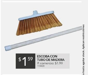 Tia Escoba con tubo de madera oferta
