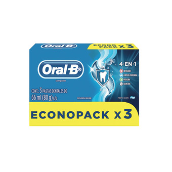 Akí Oral b pasta de dientes complete econopack 4 en 1 3 x 66 ml oferta