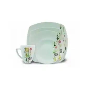 Marcimex Umco - vajilla cuadra primavera 20 piezas| blanco oferta