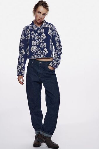 ZARA Chaqueta punto jacquard oferta