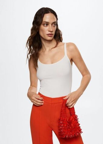 Mango Top tirantes canalé oferta