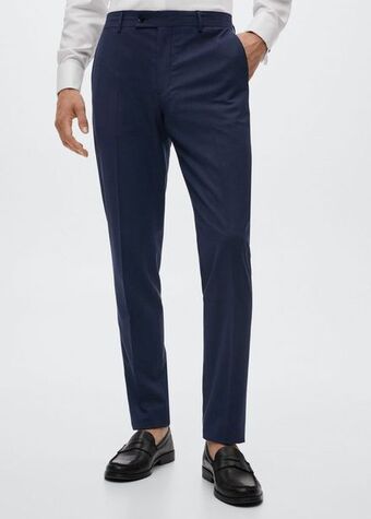 Pantalón traje slim fit lana