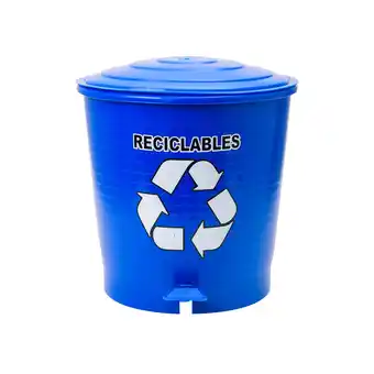 Akí Basurero automatico azul (reciclables) x1 oferta