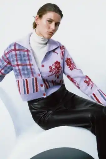 ZARA Chaqueta punto jacquard oferta