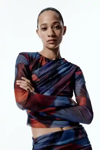 ZARA Top cruzado tul estampado oferta
