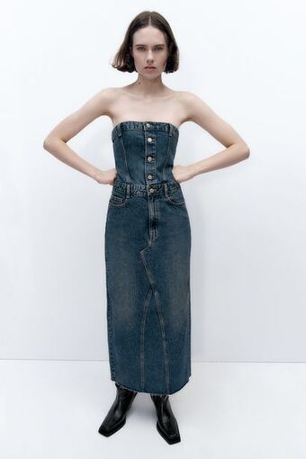 ZARA Vestido denim trf oferta