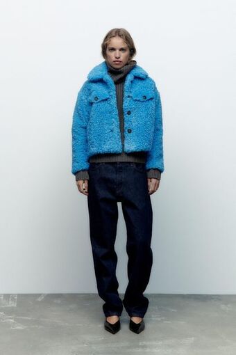 ZARA Chaqueta efecto pelo oferta