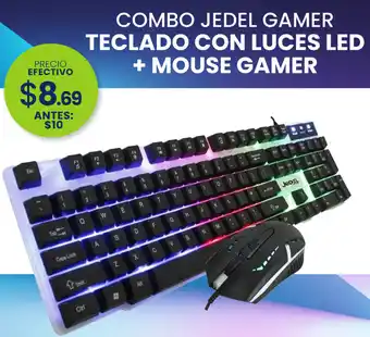 Novicompu Combo Jedel Gamer Teclado Con Luces Led + Mouse Gamer oferta