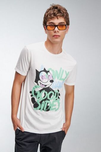 Camiseta manga corta estampada de felix el gato
