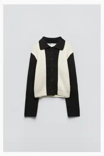 ZARA Chaqueta punto combinada oferta
