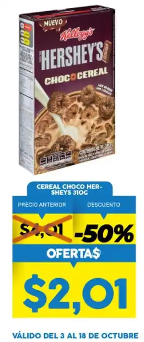 Coral Hipermercados Cereal Choco Hersheys 310G oferta