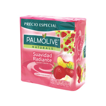 Akí Palmolive jabón suavidad y radiante yogurt y frutas 3 x 120 g oferta